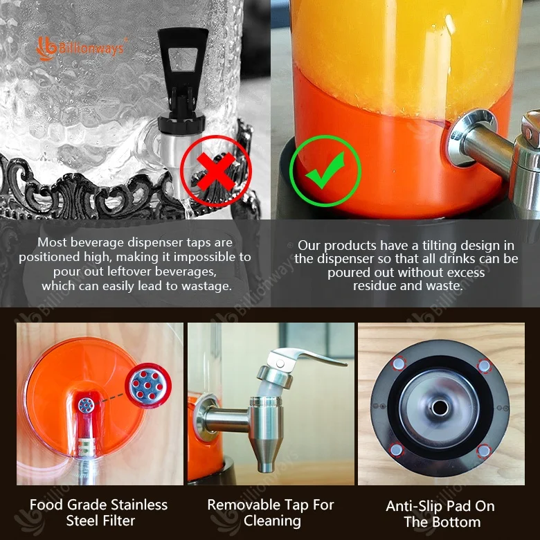 Factory PC Tube Draft Beer Dispenser Food Grade With Filter Wine Beverage Stainless Steel Beer Tower Dispenser