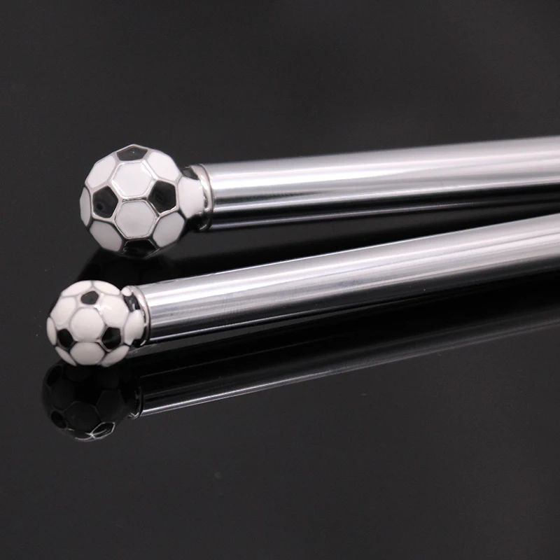 Advertising High quality Creative Cute Cartoon Design soccer football metal ball pen logo customized