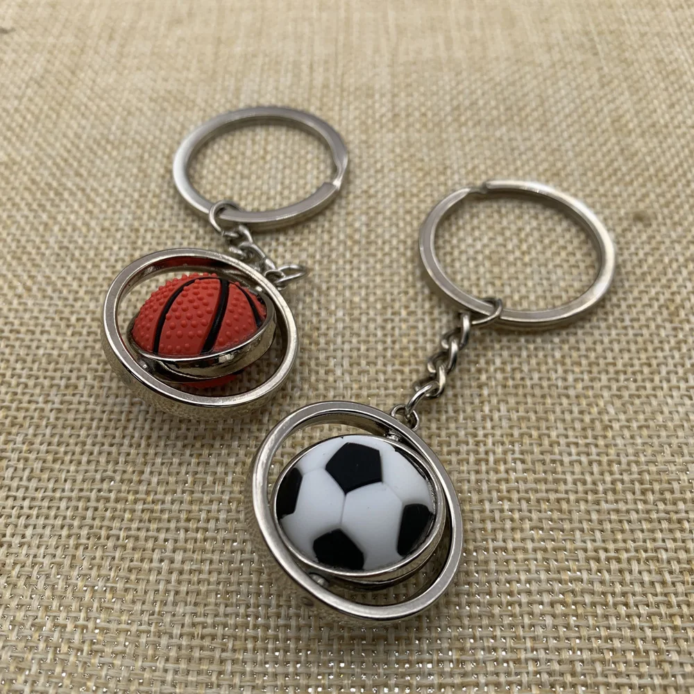 Hot sales Metal Crafts 3D Football Key chains basketball Baseball Keyring Ball keychain