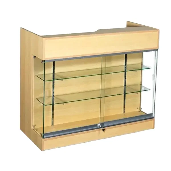 Hot selling wooden ledge top checkout counter for retail display