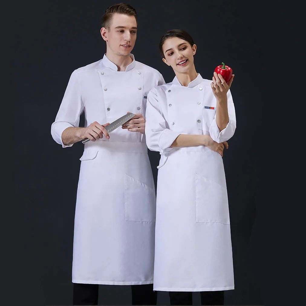 Butcher waist aprons kitchen chef jacket custom hotel uniforms sets chef coat apron
