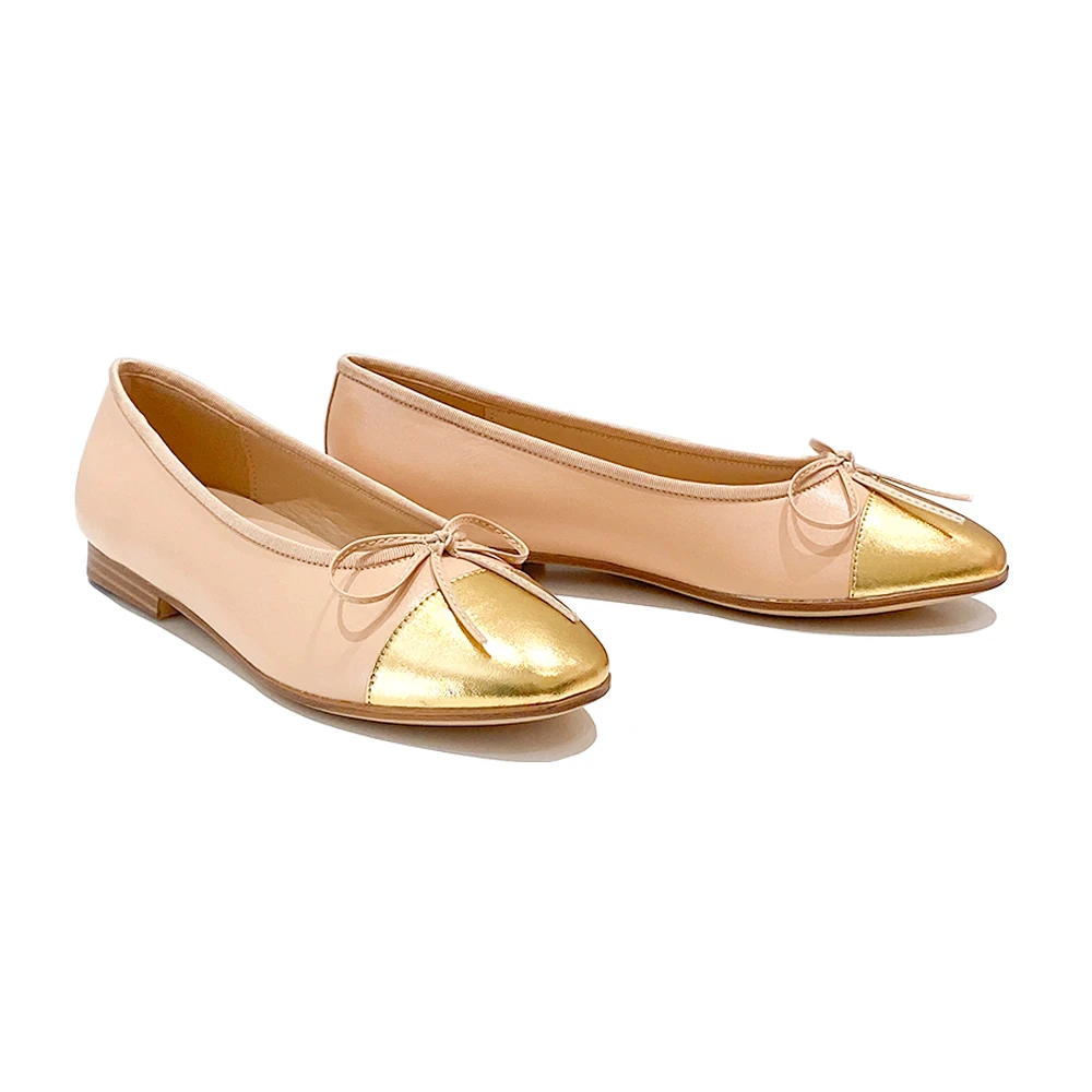 Autumn Women Outdoor Leather Ballet Flat Shoes Lady Good Quality Bow soft Leather Boat Ballet Flat Sandal Shoes