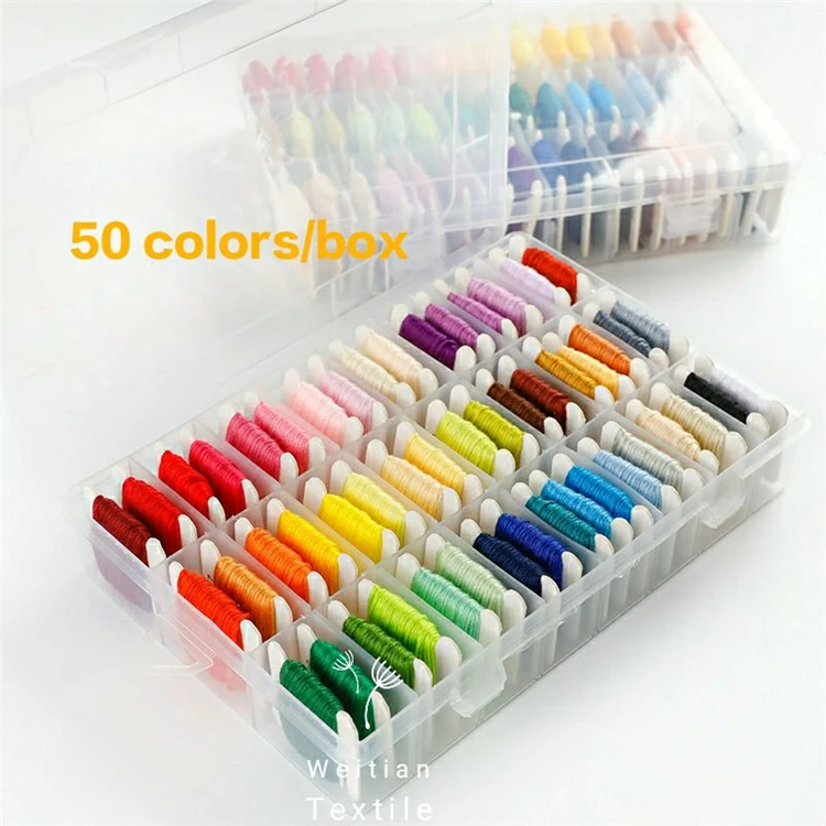Weitian WT brand ready to ship floss cross stitch primary colors 447 cross stitch thread colorful DIY cross-stitch SET
