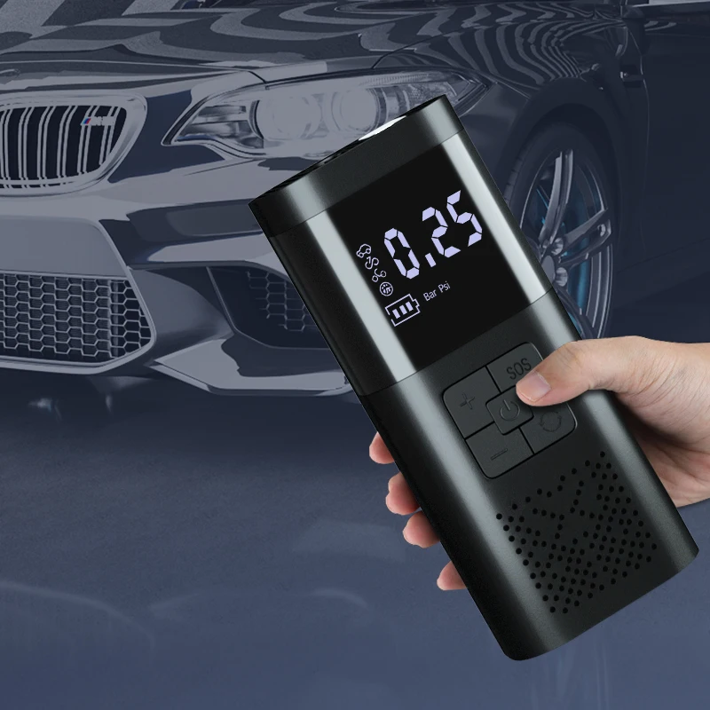 Wireless Air Pump for Inflatables Automatic Rechargeable Tire Pump Low Noise Air Compressor with Light for Car Motorcycle Bike