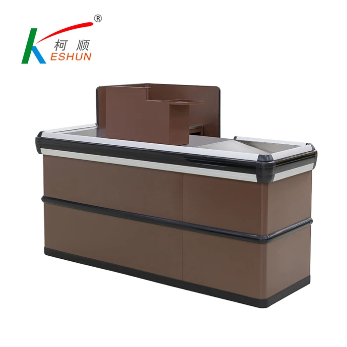 Supermarket cash register table checkout counter without conveyor belt