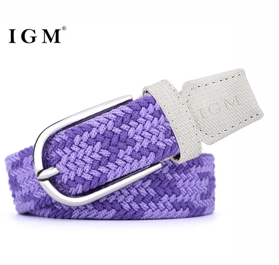 IGM Elastic dressy canvas braided manufacturers for women jeans belt