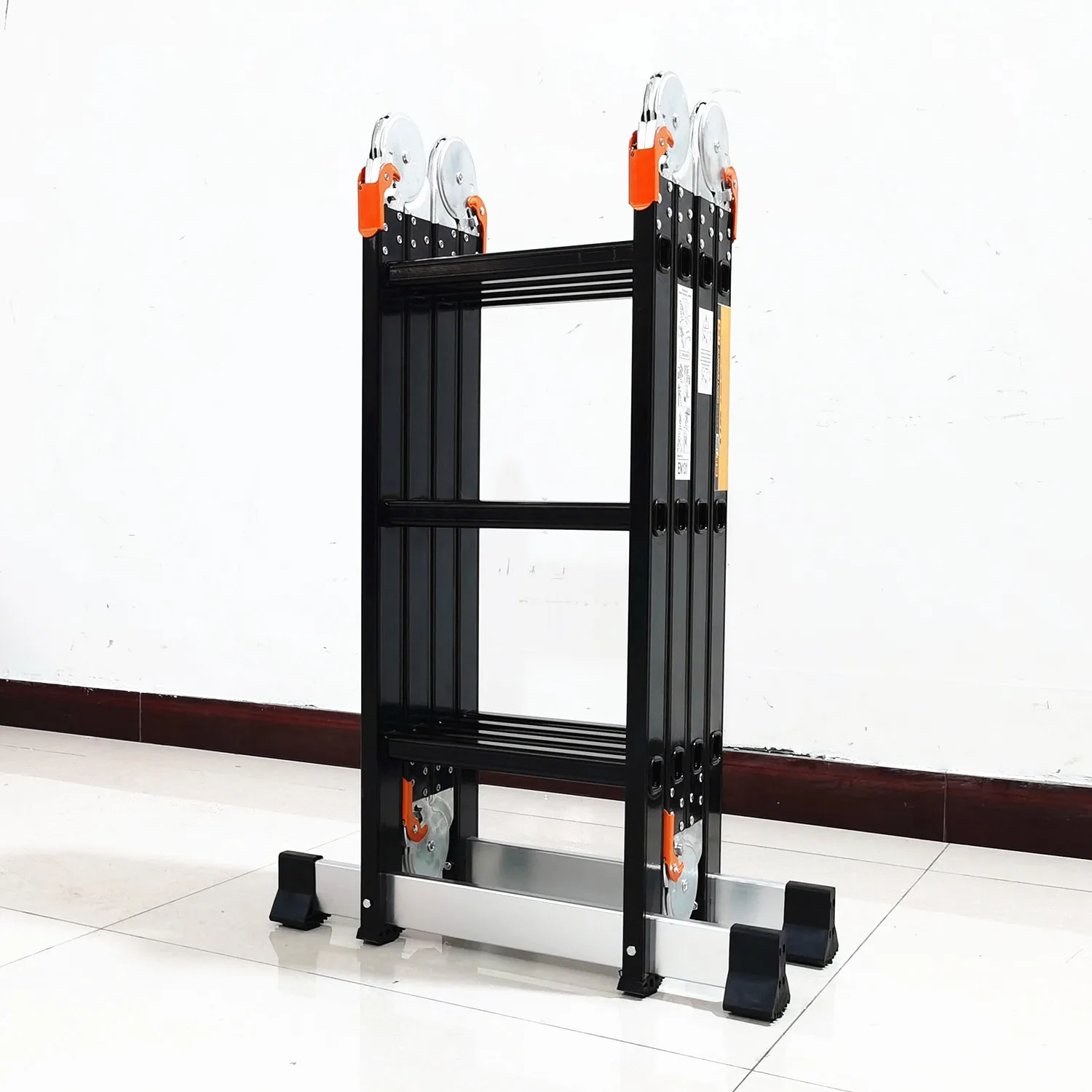 Persistent Black Color Coated Multi Position Foldable Aluminum Stair Ladders With 1.5mm Thickness Ladder
