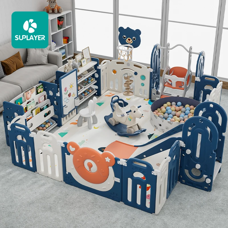 Новейший бесплатный образец, настраиваемый 1moq забор для малышей, детский складной игровой двор, детский безопасный пластиковый манеж с воротами