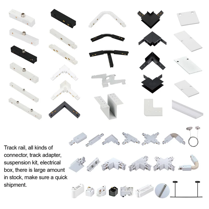LEDEAST TR045 Built-in 3 Circuit Phase Track Rail Section 4 Pins Guide Rail Trackline For Shops Museums Made in Shenzhen