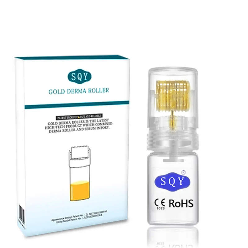 Hydra Derma Roller Microneedle Automatic Titanium Gold Derma Stamp Micro Needle Anti Aging for Hyaluronic Acid Face Serum