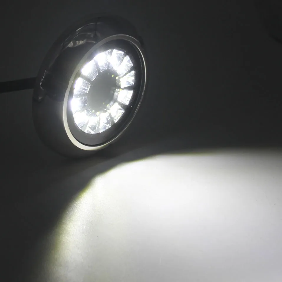 WEIKEN High Quality 316 Stainless Steel Ocean Sea Water Anti-corrosion Underwater Boat Light, Dual Color Flash Marine Lights