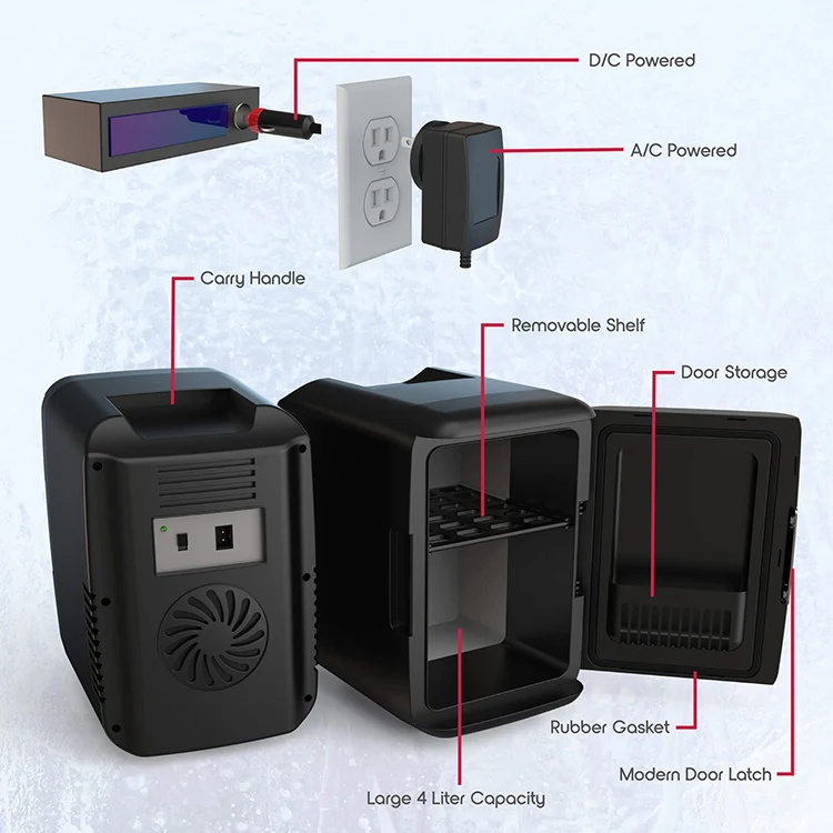 Portable Mini 4l Truck Car Fridge Freezer Cooler Warmer Camping Refrigerator Home Chocolate Fridge With Dispenser