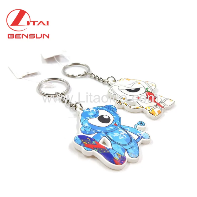 Hot Sales Promotion Customized sublimation PVC Key Chain Saucer Man Soft Rubber PVC Keychain
