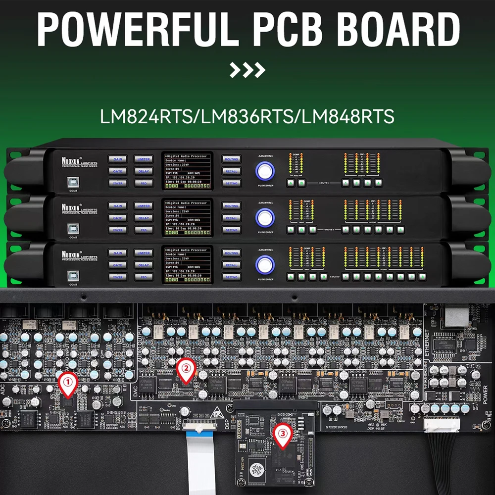 Speaker Management System pa System Digital Audio Processor 2 in 4 Out Audio Equalizer Bass Sound Processor Audio