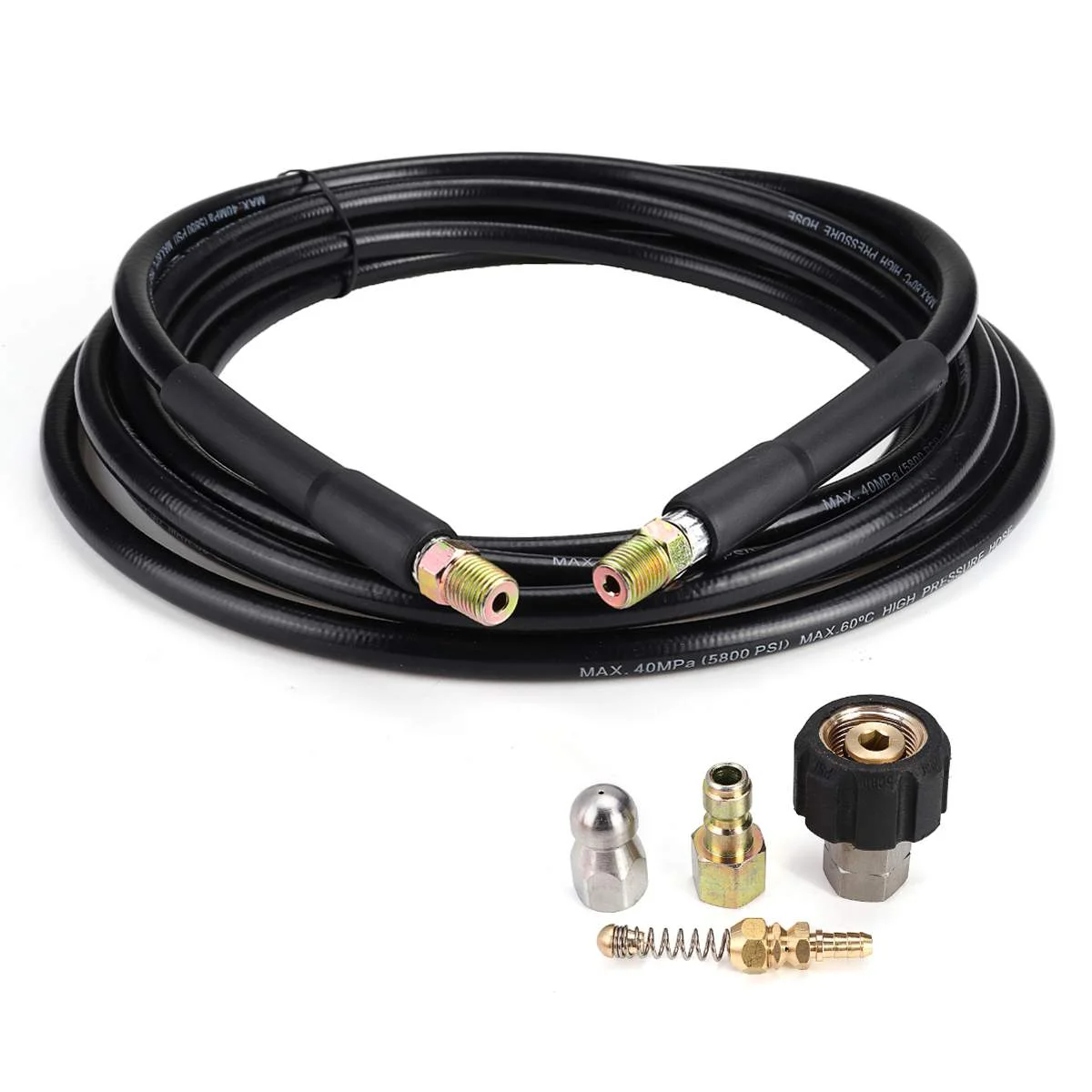 China Jet Wash High Pressure Steel Washer Hose Car Washer Pipe Line Cleaning Kit Sewage Jet Hose Pipe Cleaner