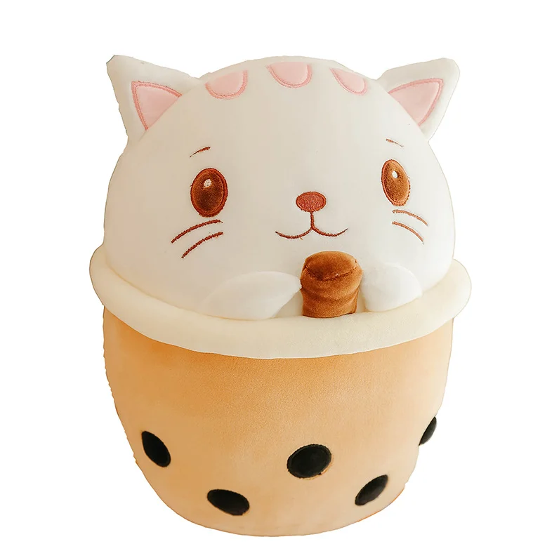 Bubble Tea Pig Cat Plush Toy Soft Cute Dog Children Gift Rag Doll Multi-size Creative Throw Pillows Popular Fashion Plush Toys