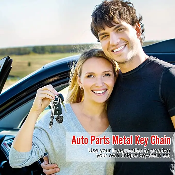 Custom Car Lover Christmas Father Gift Wrench Motorcycle Tire Accessories Metal Turbo Keychain with Sound