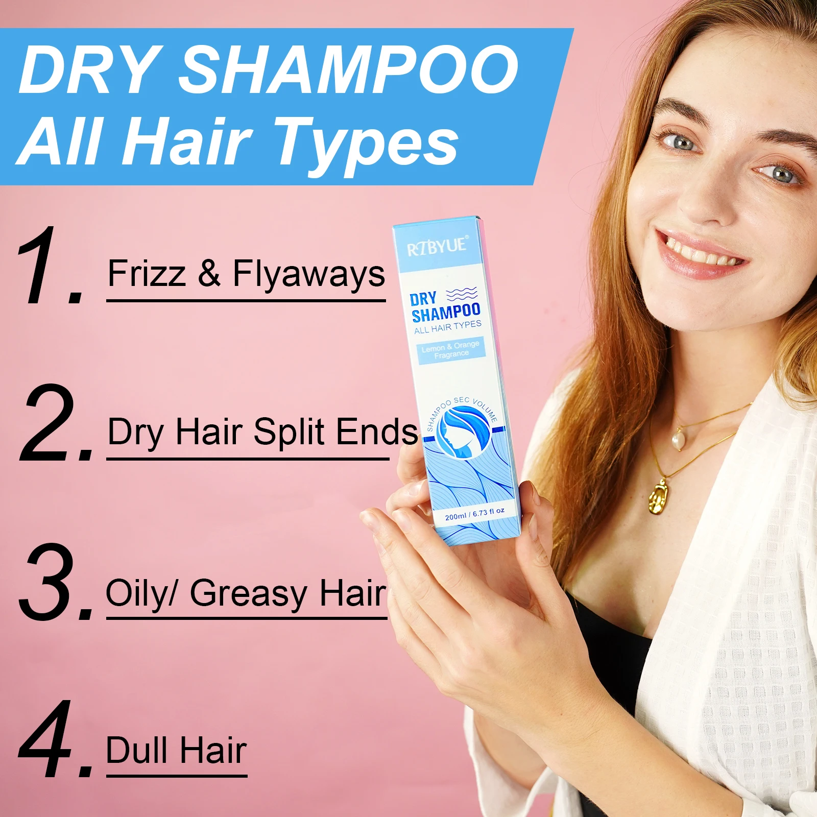 China Manufacturers Natural Organic Vegan Fast Dry Shampoo Professional Volumizing Dry Shampoo Spray