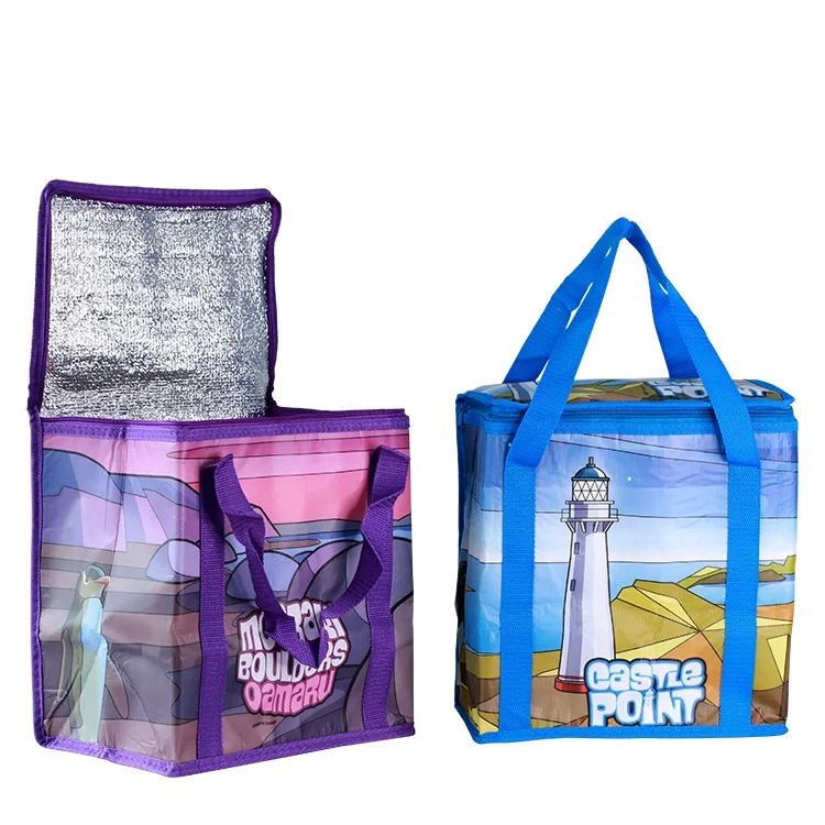 Wholesale factory custom promotional pp non woven food delivery cooler bags restaurant food takeout bag