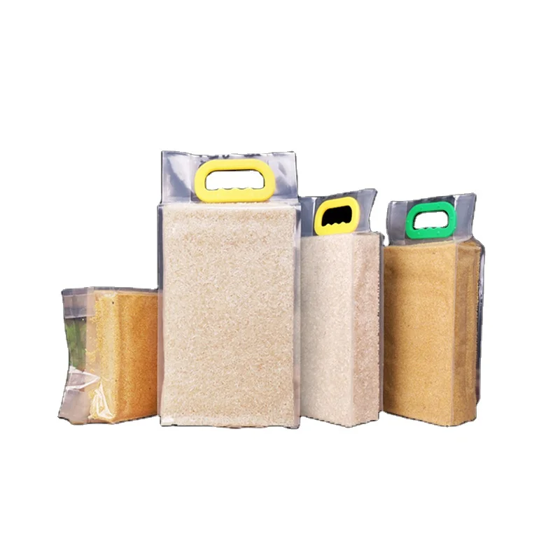 Big discount Side Gusset Vacuum Sealer Bag Nylon PE Vacuum Rice Bag with handledry food vacuum bag