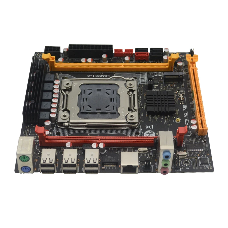Заводская компьютерная материнская плата OEM/ODM LGA2011 X79 для рабочего стола двухканальный DDR3 макс. 64 Гб M.2 порт 5-фазный источник питания