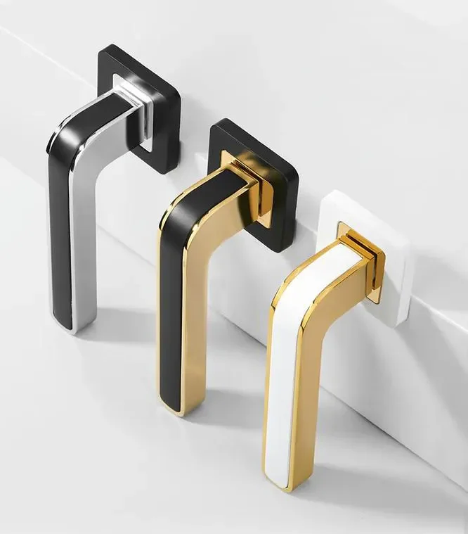 Door handles luxury modern bedroom interior mute split lock lever simple wooden door lock handle gold for room