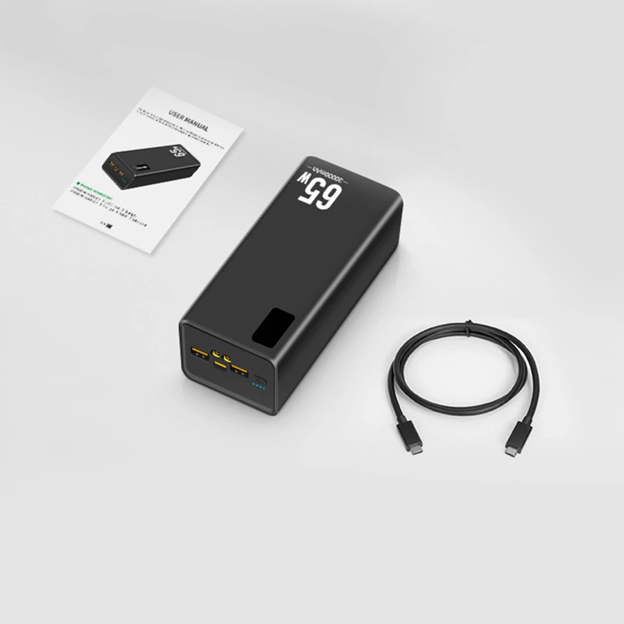 Oem Logo Business Gift Newest Notebook Charger PD65W 300mah Powerbank High Power Tablet Phone Computer Mobile Power Bank CE