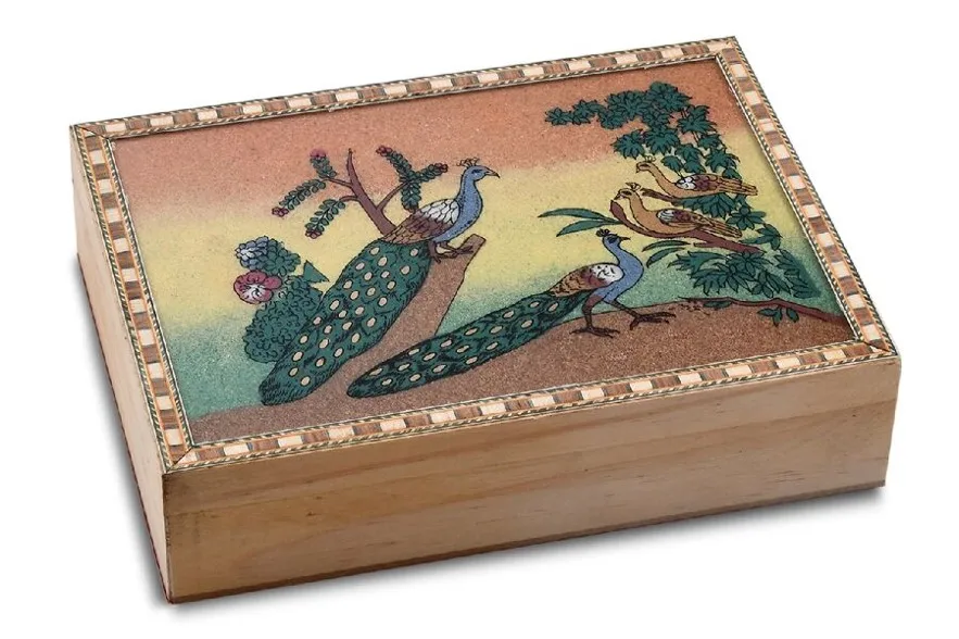 Intricate Full Kashmiri Carvings Wood Organizer Hand Carved Wooden Jewellery Box for Women Desk Jewelry Organizer