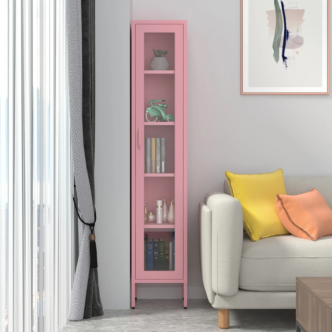 High Feet Little Space Things Storage Locker Office Furniture Filing Cabinet Cabinet Corner Standing Metal Modern 5 Years