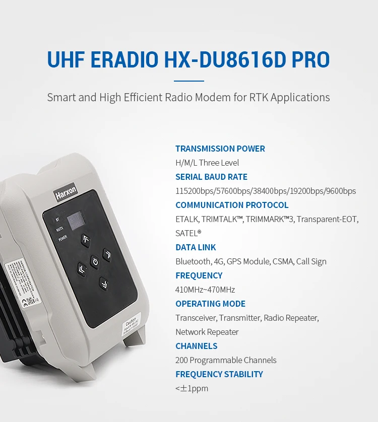 Harxon High Sensitive Radio External GNSS RTK Bluetooth Receiver Transmitter Communication Radios Modem rs232