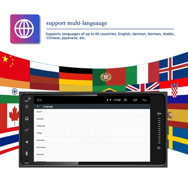 Jmance 7169A7 емкостный сенсорный экран BT аудио и громкой связи MP3 плеер двойной DIN 13-полосным эквалайзером SiriusXM