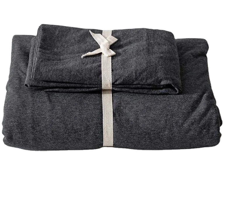 Knitting Fabric 100% Cotton Jersey Duvets Cover Set, Bed Sheets Bedding Set