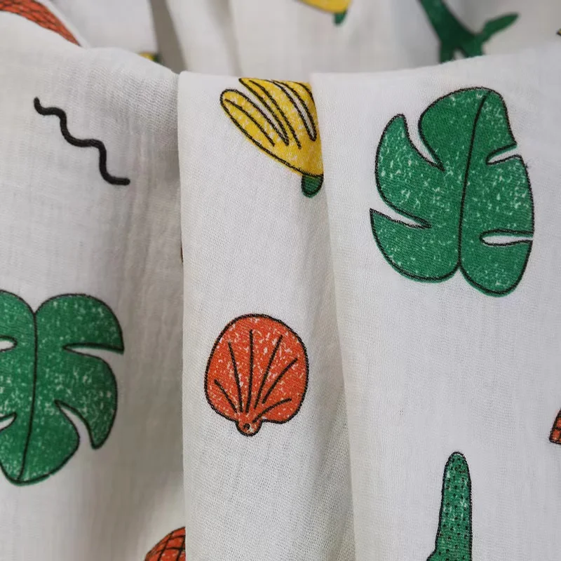 Wholesale rolls cheap baby crepe wrinkle plain dyed solid color soft muslin 100% cotton double gauze fabric