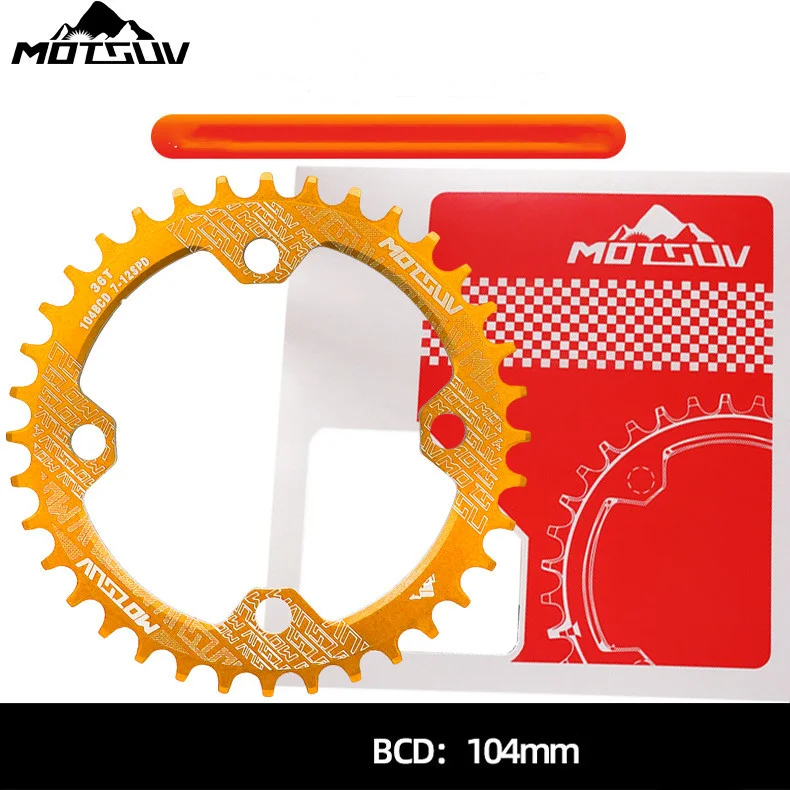 MOTSUV 104mm BCD 32T34T36T Narrow Wide Round Bike Single Plates Bicycle Chainwheel