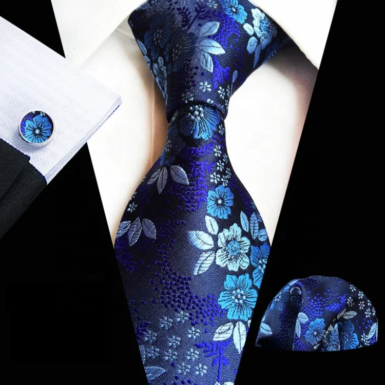 New Arrival Luxury Neckties With Pocket Squares Casual Ties For Men Italian Wholesale Men Ties And Hanky Cufflinks Set