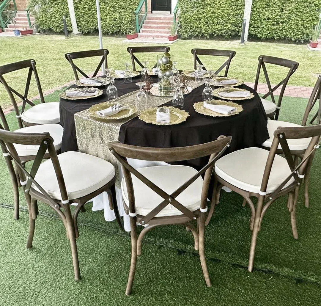 Wholesale Price Wooden Restaurant Banquet Cross Back Hotel Crossback Chivari Wood Grain Dinning Chairs For Wedding Party