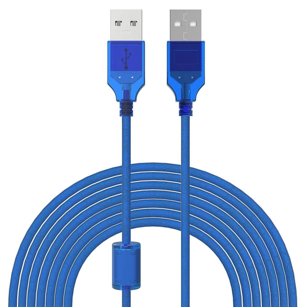 Bulk Price Oem Service Transparent Blue USB 2.0 A Male To  B Female Data Print Cable 6ft Usb Printer Cable With Braided
