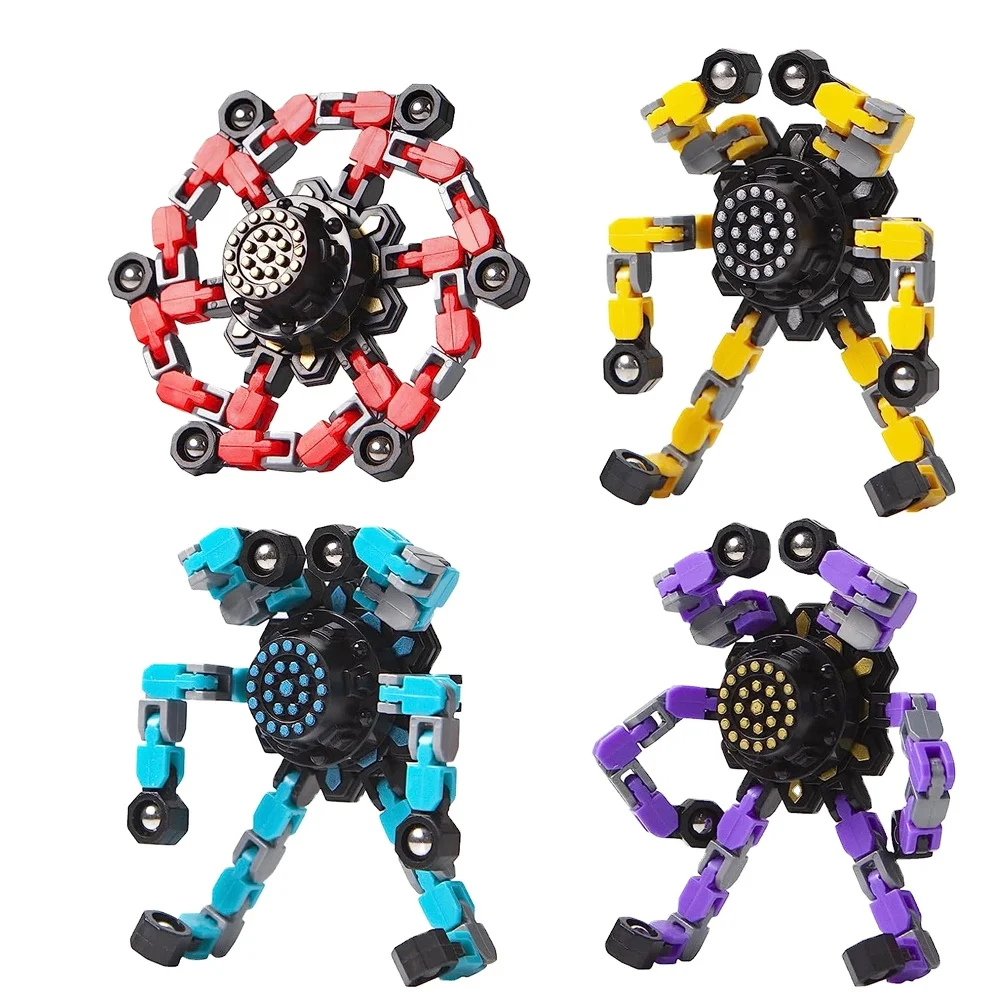 Transformable Fidget Spinners 4 Pcs for Kids and Adults Stress Relief Sensory Toys ADHD Astium for Kids Gifts Fidget Toys