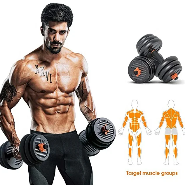Adjustable Kettlebell And Dumbbell Handle  2-In-1 Push Up Bar And Weight Plates For Home Gym Strength Training And Core Fitness