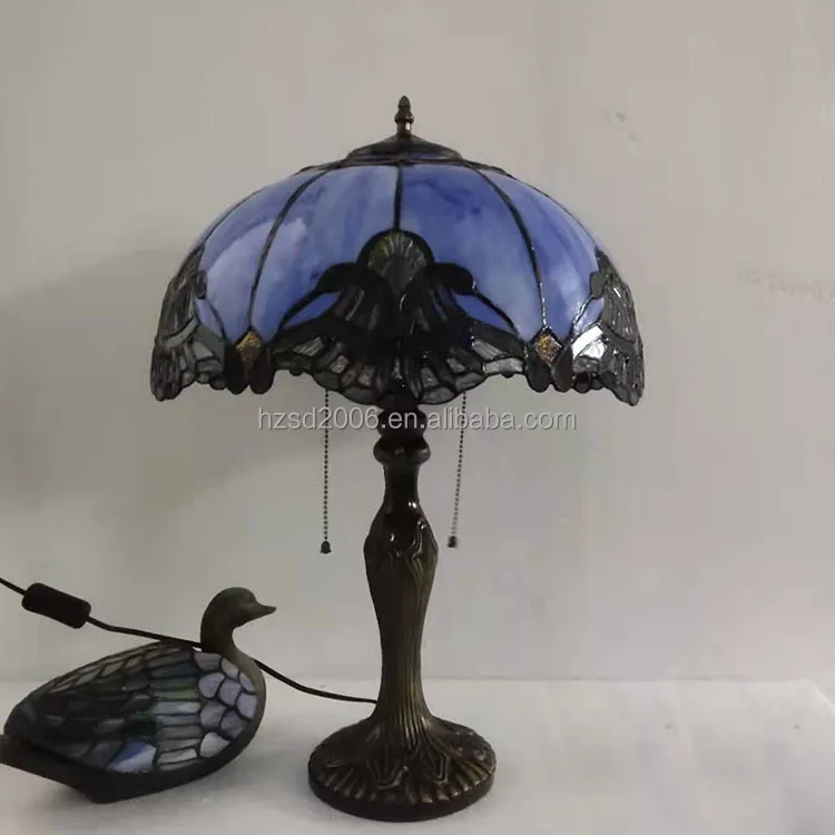 Living Room Bed Room Coffee House Hand-crafted Hot Bending Tiffany Antique  Stained Art Glass Table lamp 16'
