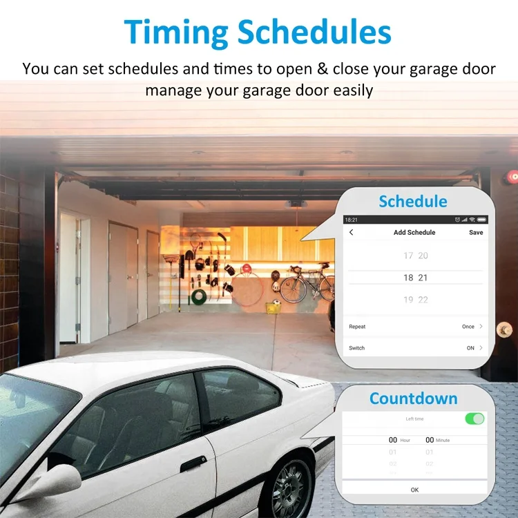 Tuya Wireless WIFI Remote Control Smart Garage Door Opener Supports Alexa and Google Home Voice Control