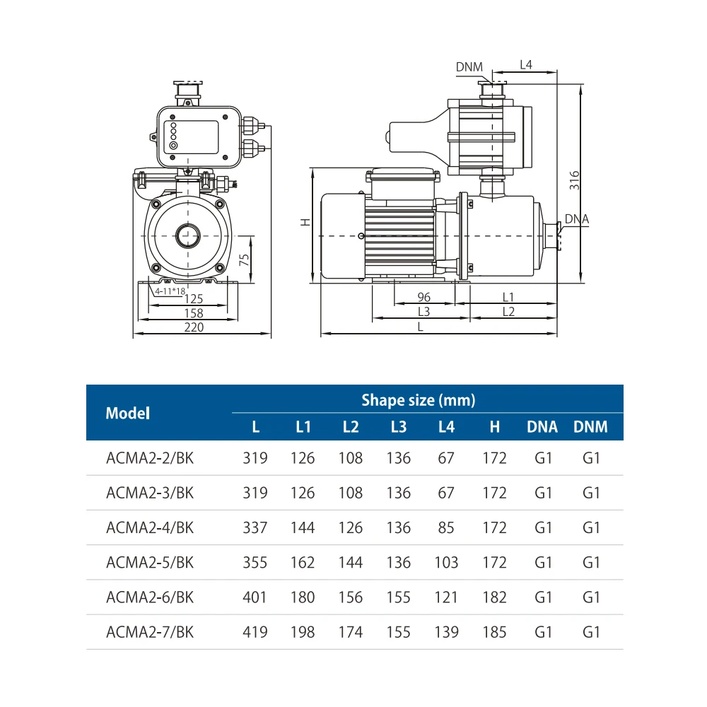 High quality stainless steel high pressure water booster pump home