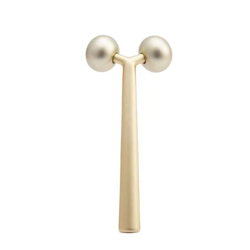 High End Beauty Products Face Roller Private Label Skincare Gold Y Shape V Line Face Lifting 3D Massager Roller Face Sculptor
