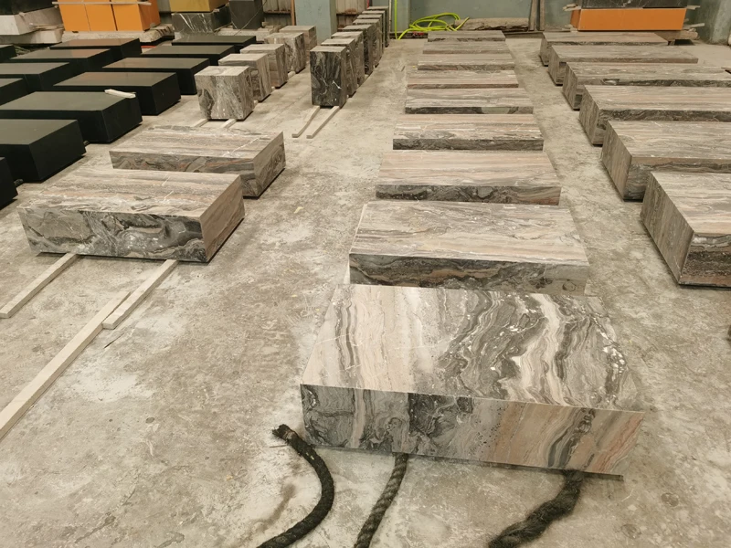 Factory Wholesale Natural Stone Rectangle Plinth Black Brown Marble Coffee Table And Side Table