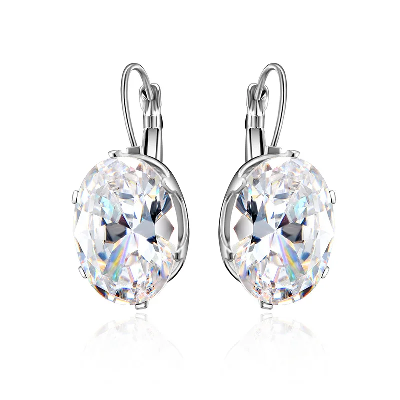 Summer ladies vintage minimalist square lab grown diamond earrings