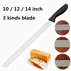 amazon kitchen wholesale cheap 10 12 14 inch long stainless steel serrated blade toast ham cake bread knife with plastic handle