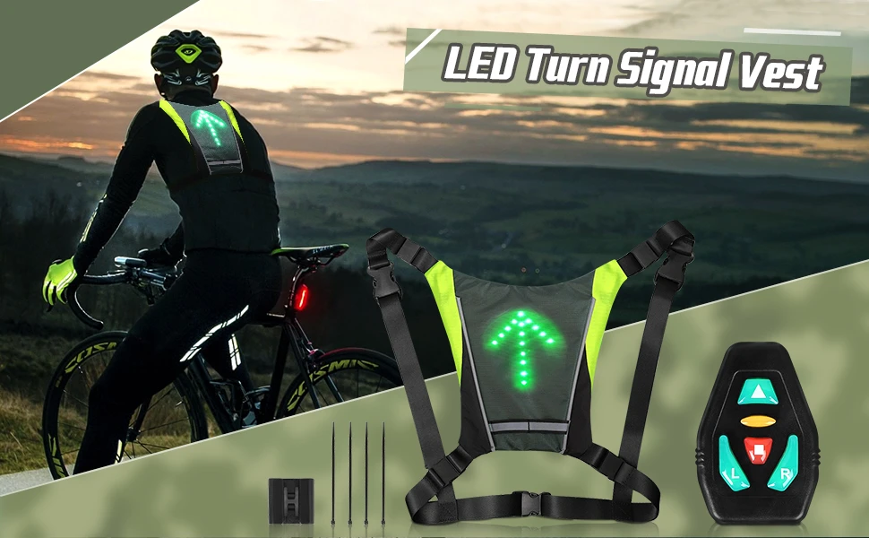 Custom Logo USB High Visibility Reflective Safety Vest with Red LED Flashing Light in the Back Running Warning Safety Vest