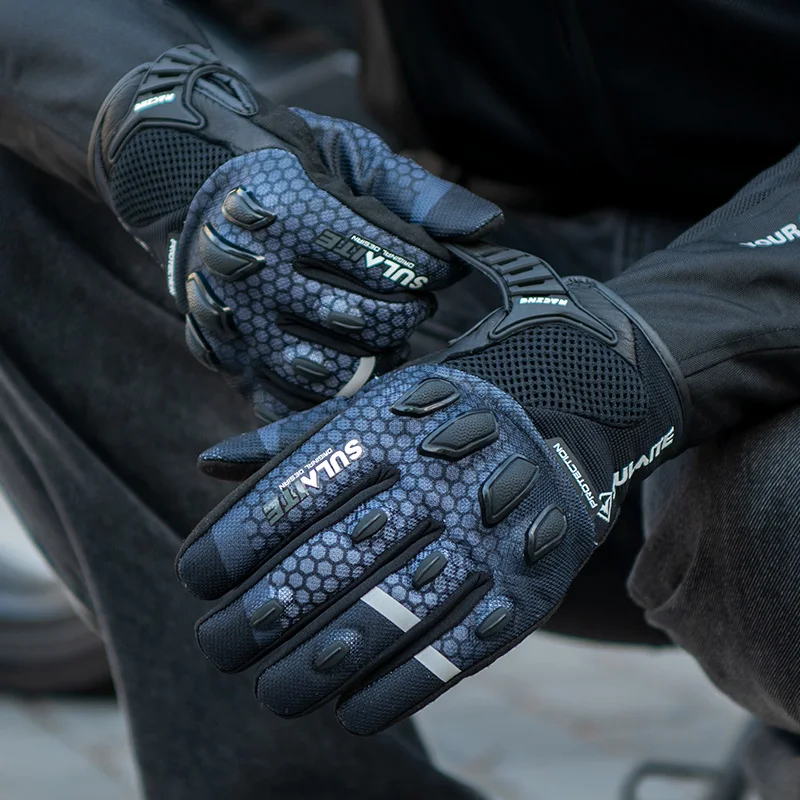 SULAITE Summer Bike Gloves Bicycle Riding Full Gauntlet Riding Gloves Racing Cross Bike Motorbike Gloves