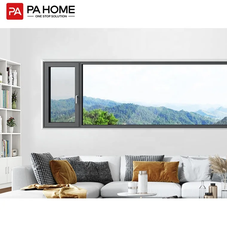 PA house design glazing glass black aluminum frame wooden windows