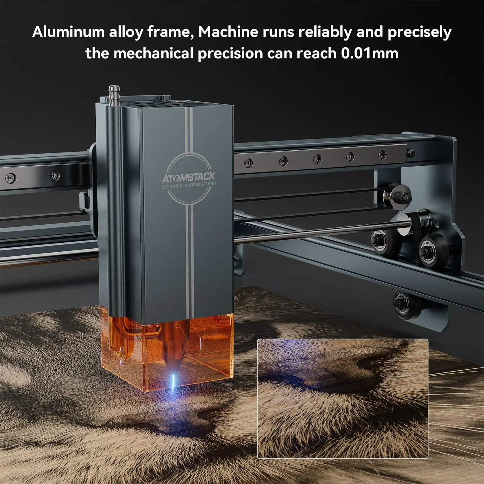 ATOMSTACK A20 PRO V2 Laser Engraver 24000mW Laser Cutter 0.08mm Laser Engraving Machine for Wood Metal Dark Acrylic Glass Rubber